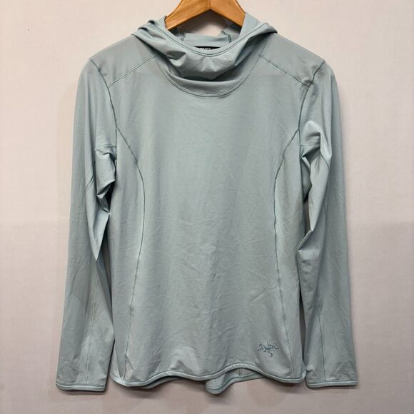 Arc'Teryx Women Lightweight Phasic Sun Pullover Hoodie Top Size Medium D040 -24 - Picture 1 of 15